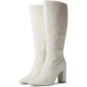 White Pearl Betsey Johnson Candy Boots